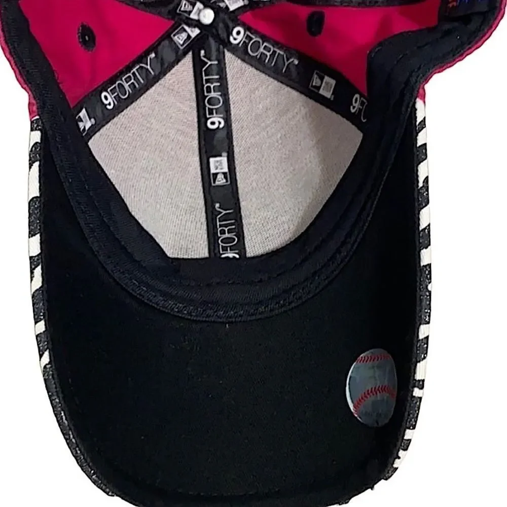 Youth New Era Toronto Blue Jays Pink Zebra Print 9FORTY Adjustable Hat Cap